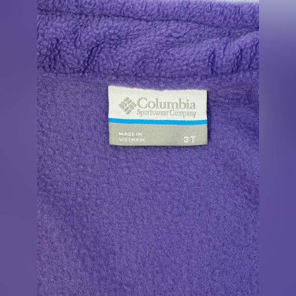Columbia Toddler Girls Purple Fleece Jacket Size 3T Benton Springs Full Zip Coat - Picture 13 of 14